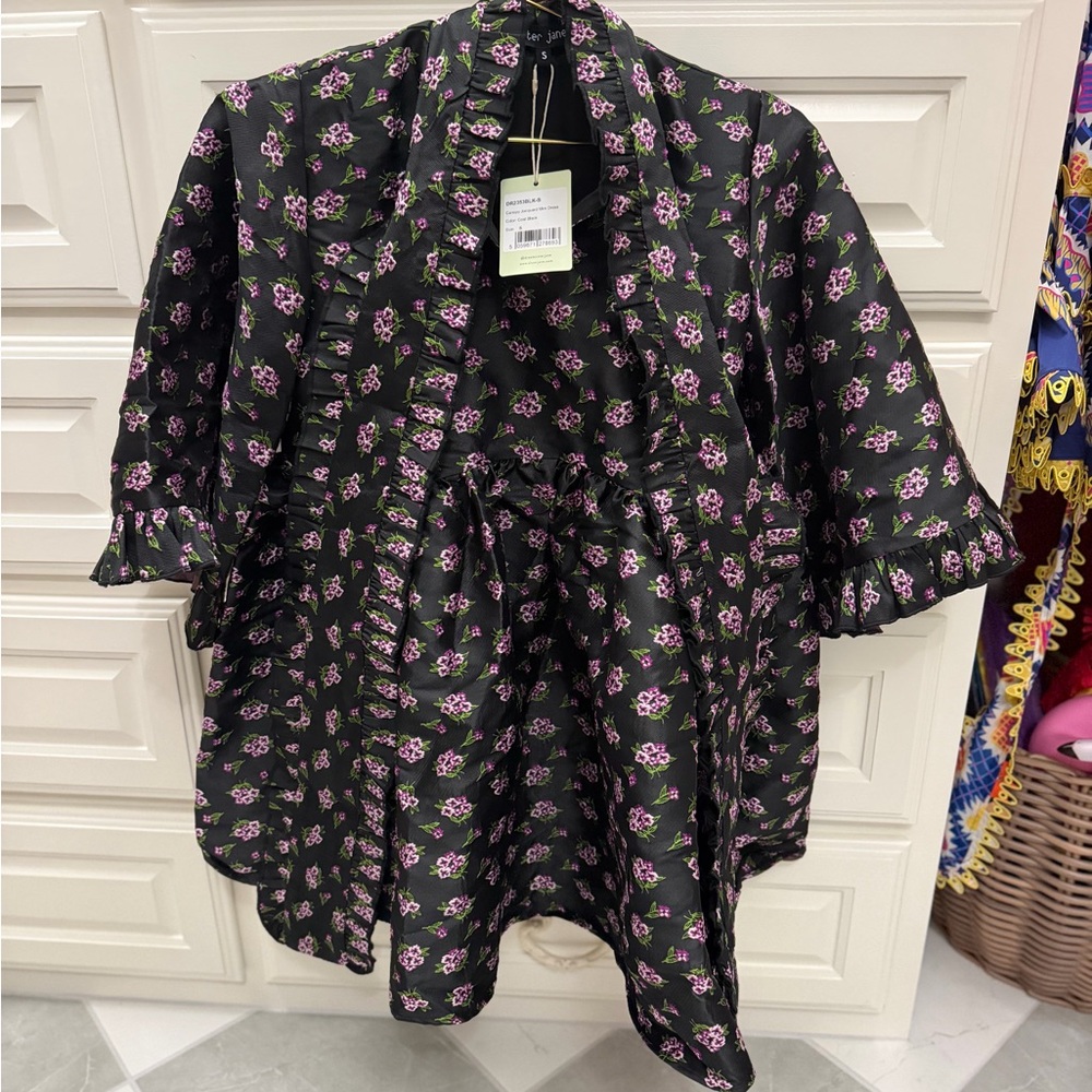 Sister Jane Black and Pink Floral Mini Dress